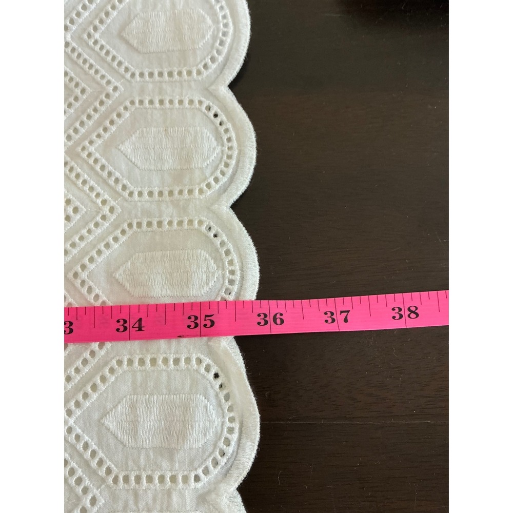 Ann Taylor Eyelet Dress 6 Sleeveless White Geometric Summer Dress‎ NWT - Picture 6 of 7
